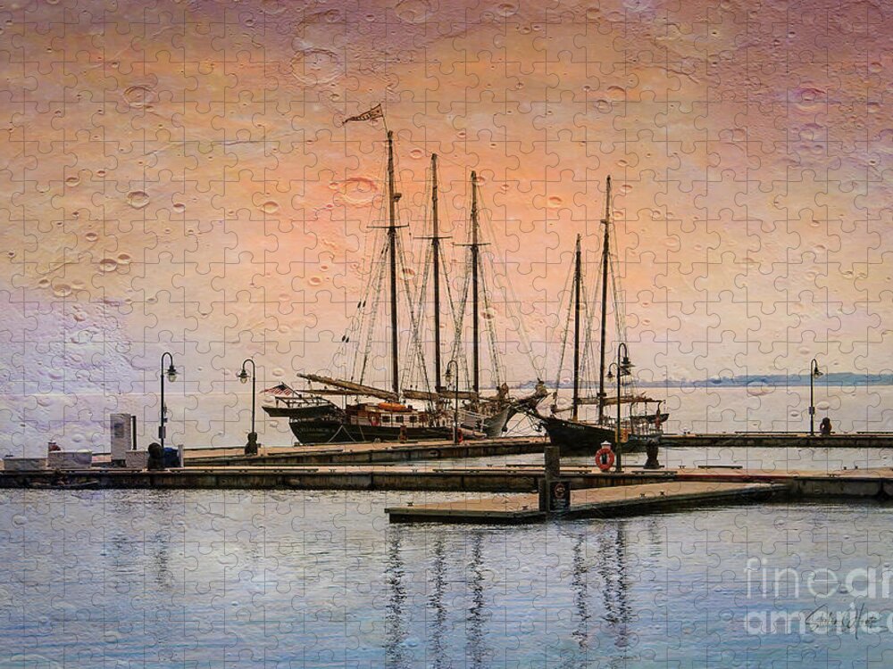 Schooner Jigsaw Puzzle featuring the photograph Two Schooners at Bay by Shelia Hunt