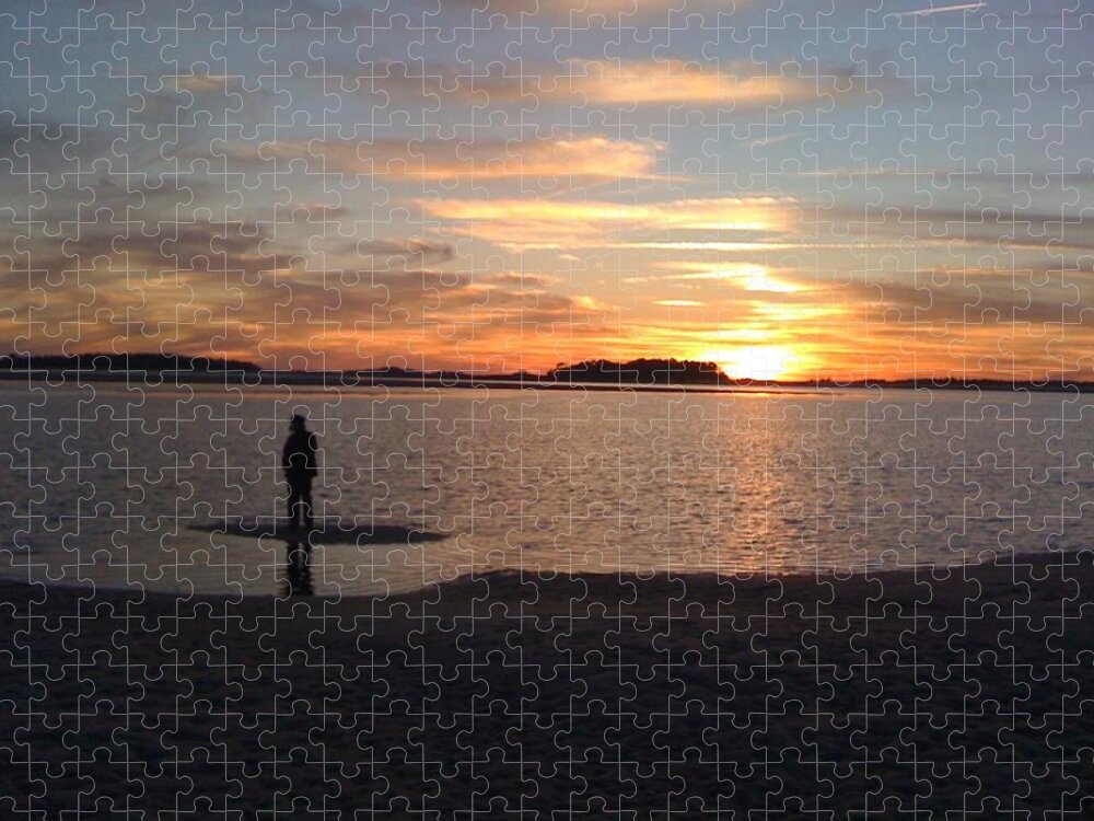 Beach Jigsaw Puzzle featuring the photograph Tybee Sunset by Lee Darnell