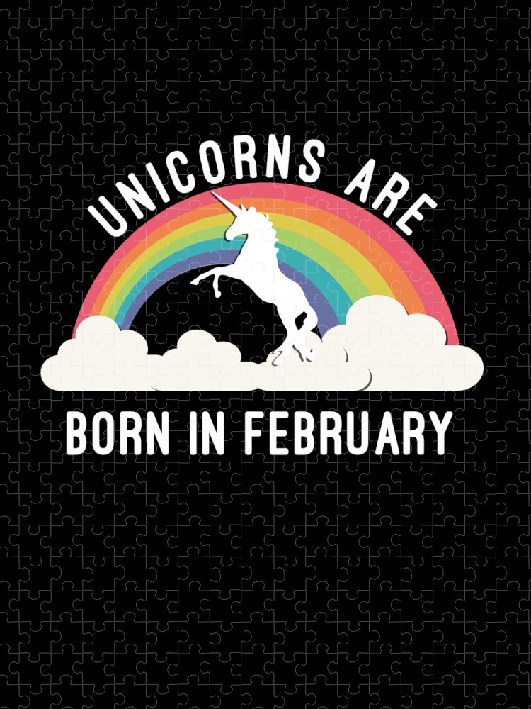 Funny Jigsaw Puzzle featuring the digital art Unicorns Are Born In February by Flippin Sweet Gear