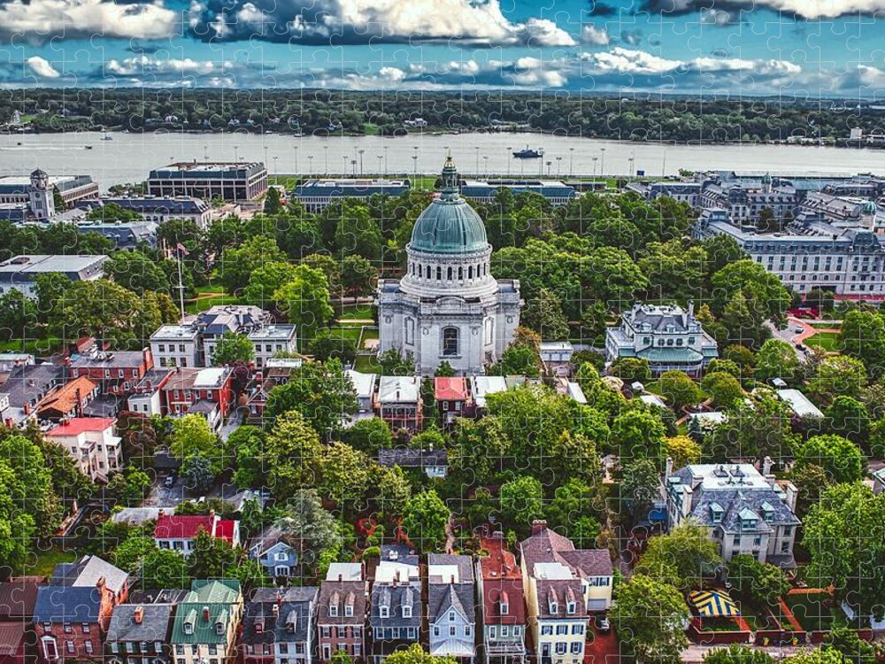 United States Naval Academy Jigsaw Puzzle featuring the photograph United States Naval Academy Campus by USNA Jonathan Lewis Correa