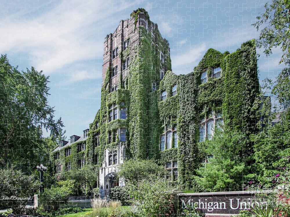 University Of Michigan Jigsaw Puzzle featuring the photograph University of Michigan Union by University Icons