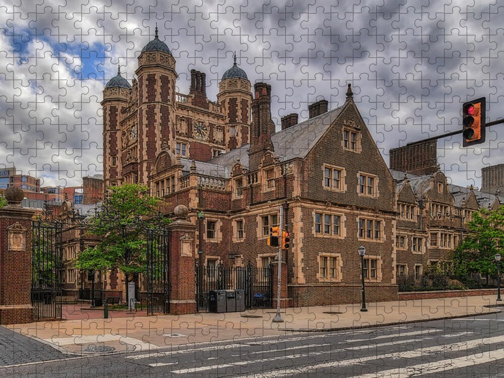 U-penn Jigsaw Puzzle featuring the photograph University of Pennsylvania Quadrangle Towers by Susan Candelario