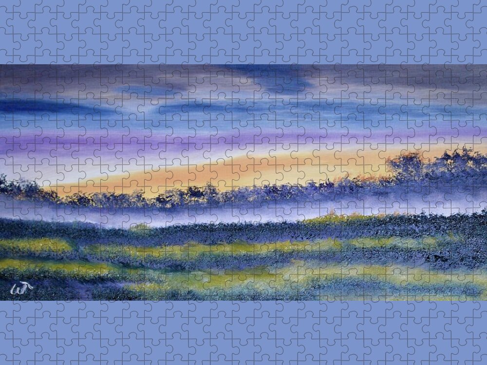 Up And Coming Sunrise Painting Jigsaw Puzzle featuring the painting Up and Coming Sunrise Painting by Warren Thompson