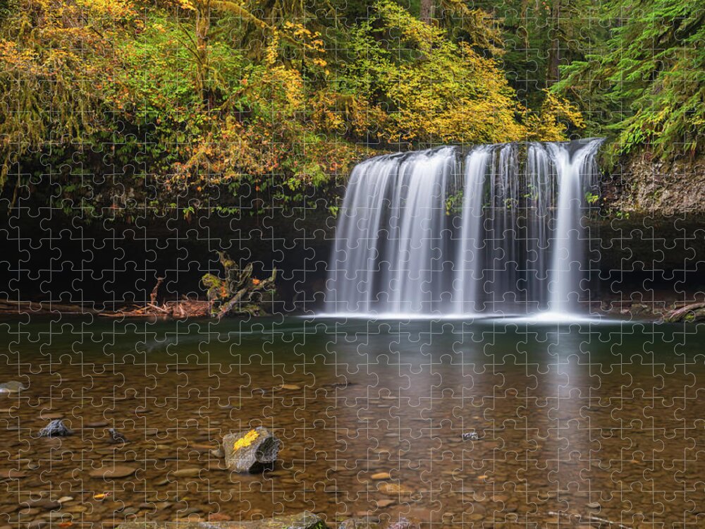 Landscape Jigsaw Puzzle featuring the photograph Upper Butte Creek Falls - Front by Ken Dietz