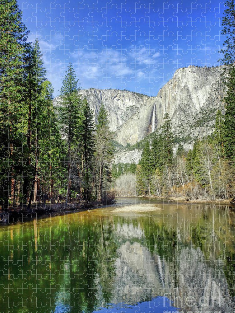 Landscape Jigsaw Puzzle featuring the photograph Upper Yosemite Falls by Tom Watkins PVminer pixs