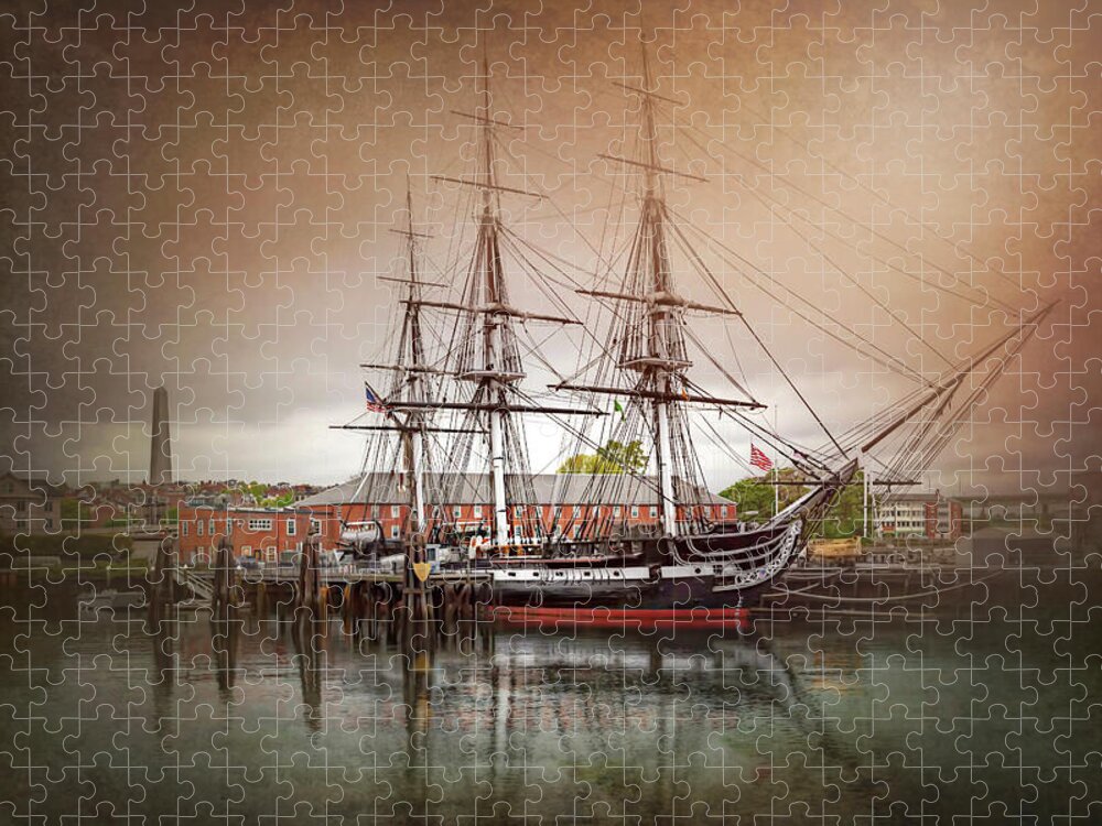 Boston Jigsaw Puzzle featuring the photograph USS Constitution Boston by Carol Japp