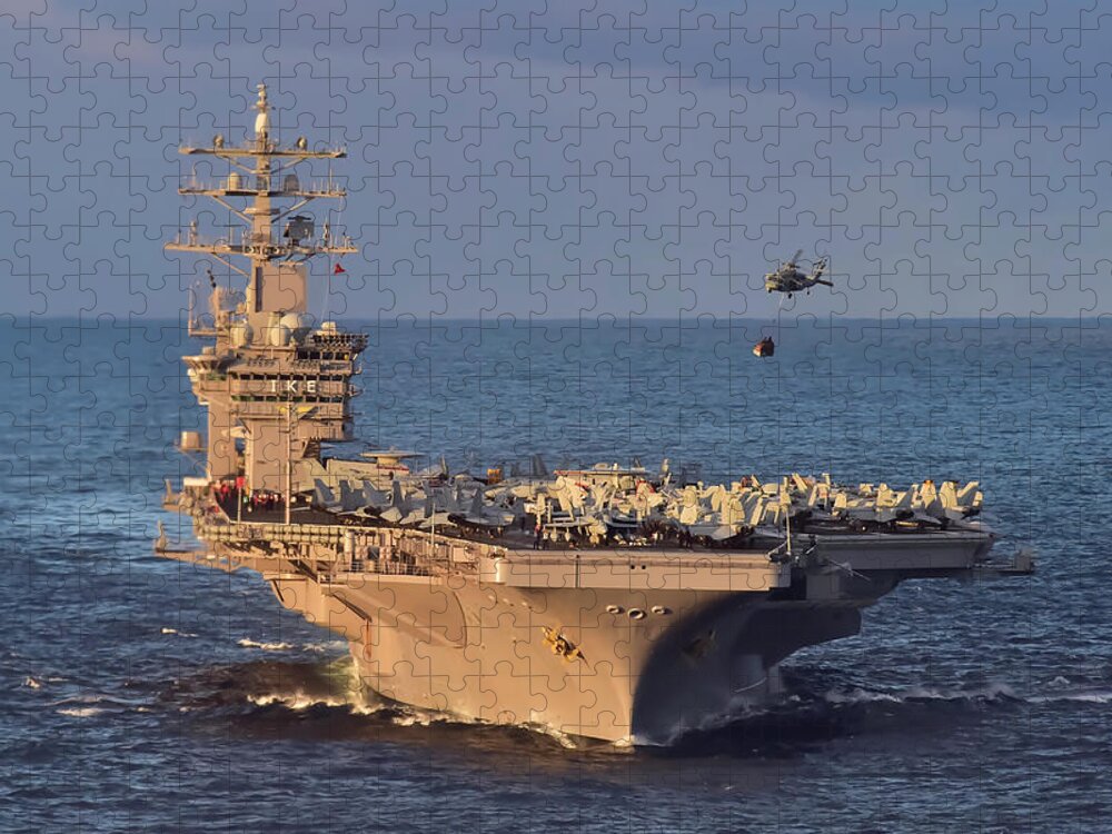Ship Jigsaw Puzzle featuring the photograph USS Eisenhower by 3rd Class Jameson E Lynch