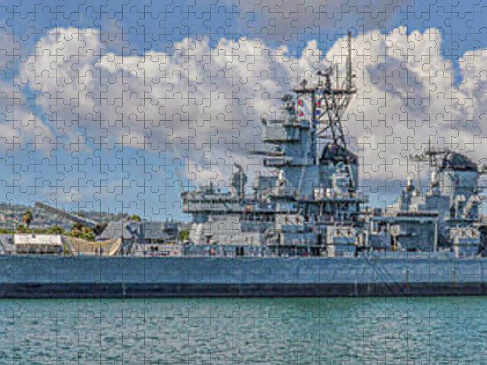 Uss Iowa Jigsaw Puzzle featuring the photograph USS Iowa BB-61 by Tommy Anderson