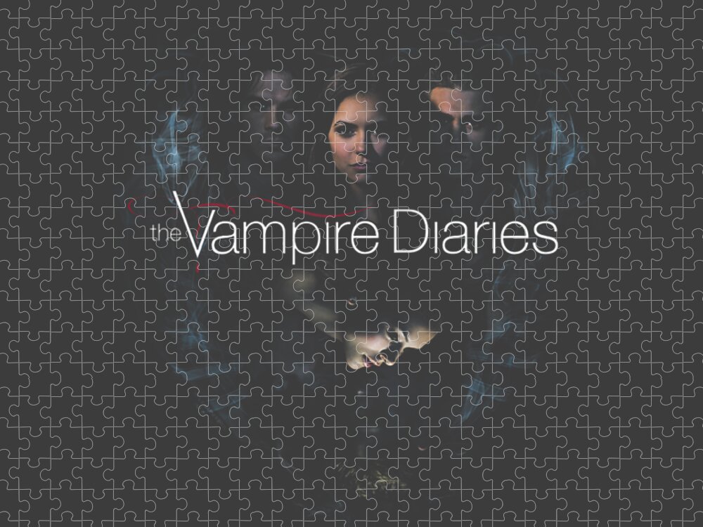 Vampire Diaries Hearts Desire Jigsaw Puzzle featuring the digital art Vampire Diaries Hearts Desire by Saihae Georg