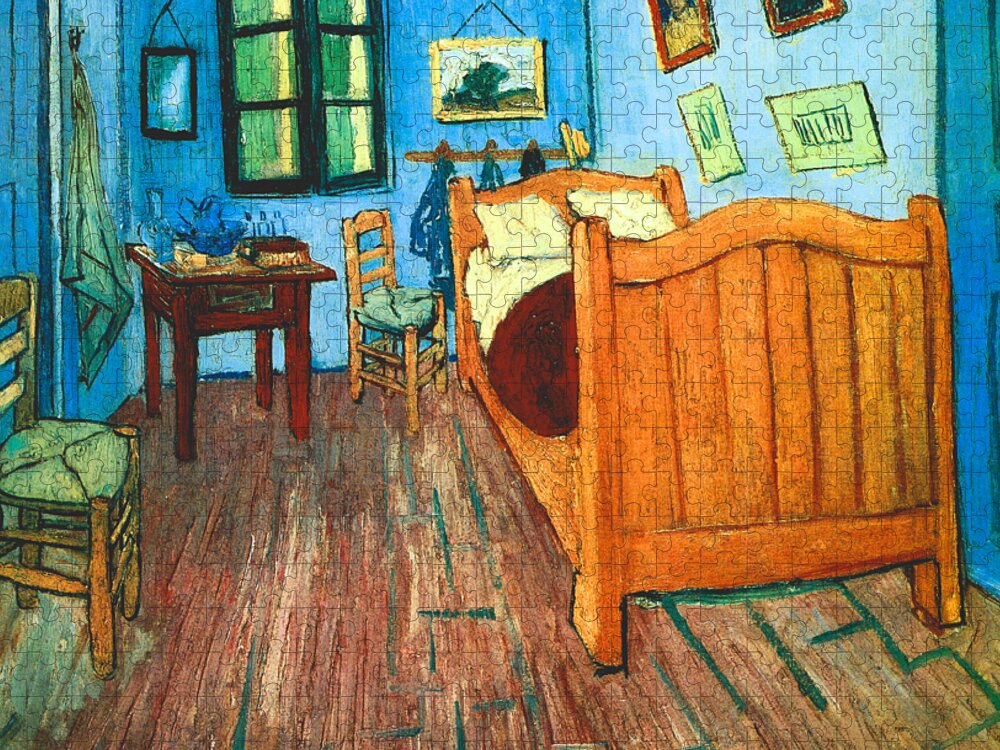 Van Gogh Jigsaw Puzzle featuring the painting Van Goghs Bedroom 1888 by Vincent van Gogh