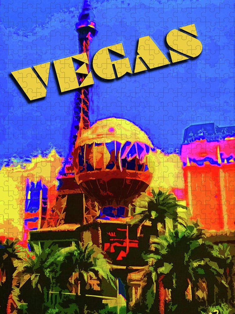 Las Vegas Jigsaw Puzzle featuring the painting Vegas by CHAZ Daugherty