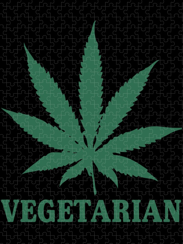 Sarcastic Jigsaw Puzzle featuring the digital art Vegetarian Cannabis Weed by Flippin Sweet Gear
