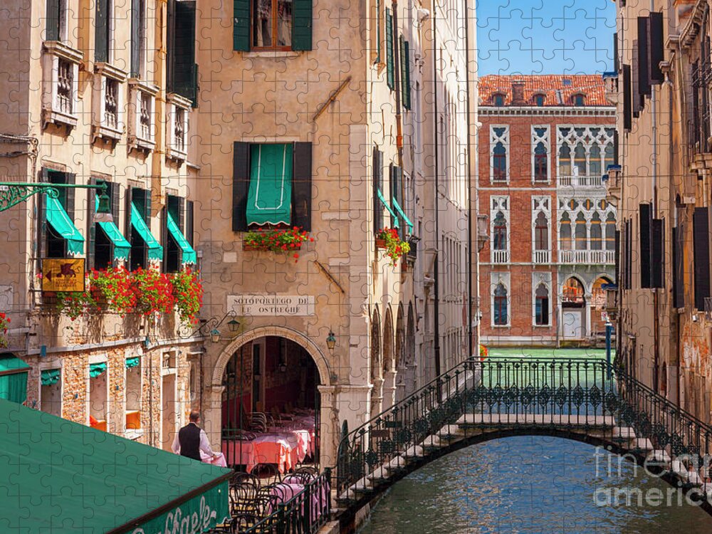 Architectural Jigsaw Puzzle featuring the photograph Venice Canal - Italy by Brian Jannsen