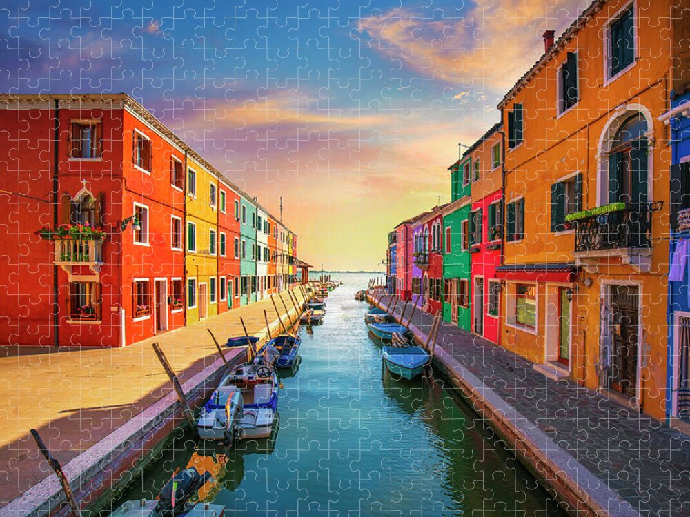 Burano Jigsaw Puzzle featuring the photograph Burano Late Afternoon by Stefano Orazzini