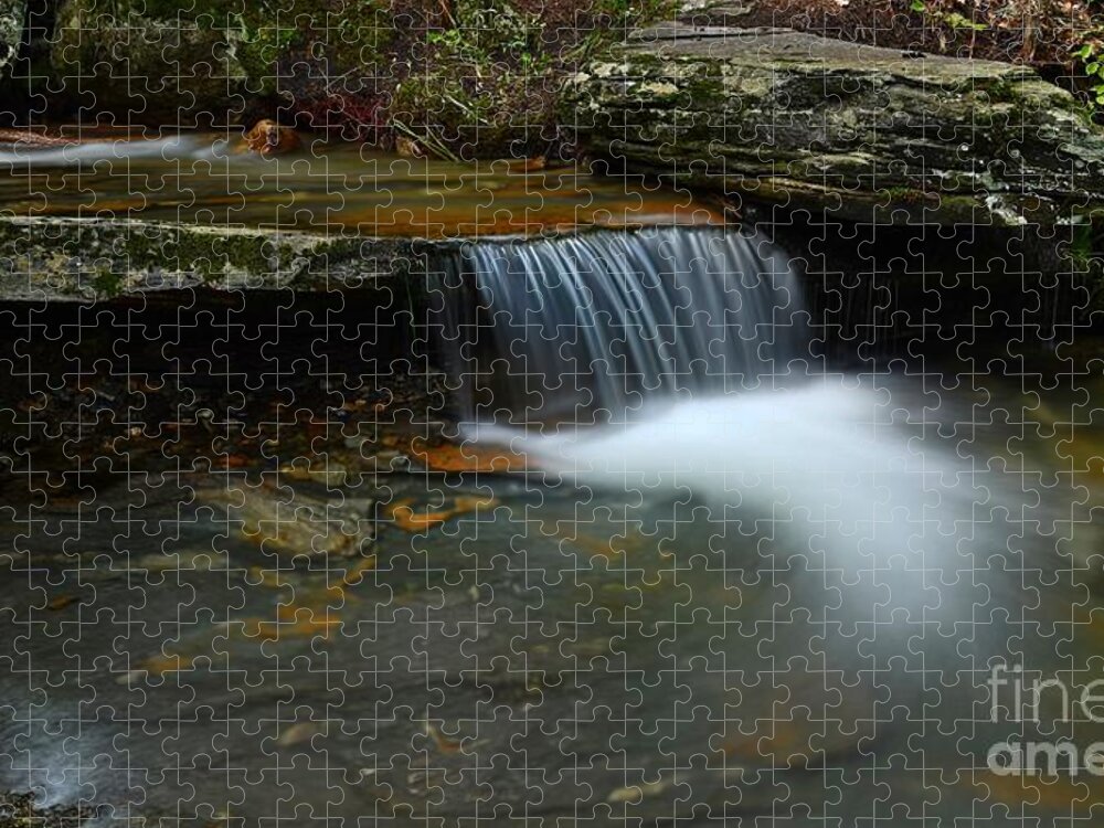 Waterfalls Jigsaw Puzzle featuring the photograph Vermont Falls by Steve Brown