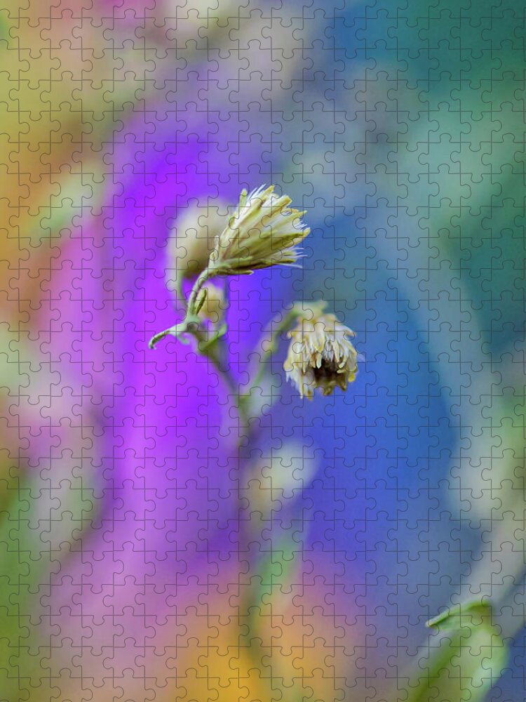 Abstract Flower Photograph Jigsaw Puzzle featuring the photograph Vibrant Aura by Az Jackson