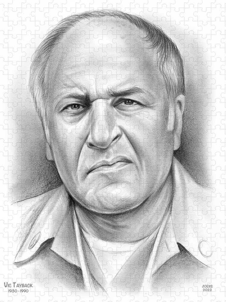 Vic Tabak Jigsaw Puzzle featuring the drawing Vic Tayback 29AUG22 by Greg Joens