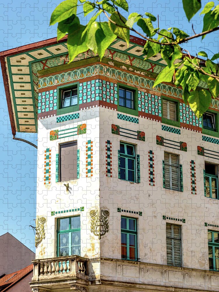 Old Jigsaw Puzzle featuring the photograph Vienna Secession Style in Ljubjana by W Chris Fooshee