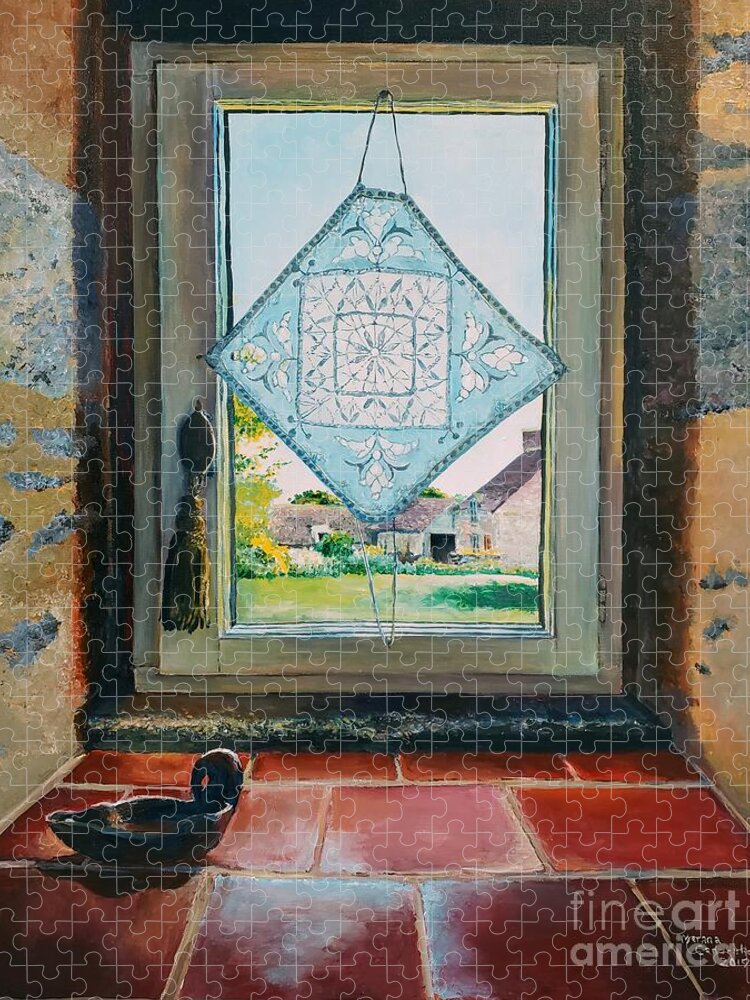 France Jigsaw Puzzle featuring the painting View from La Maison de Beaulieu by Merana Cadorette