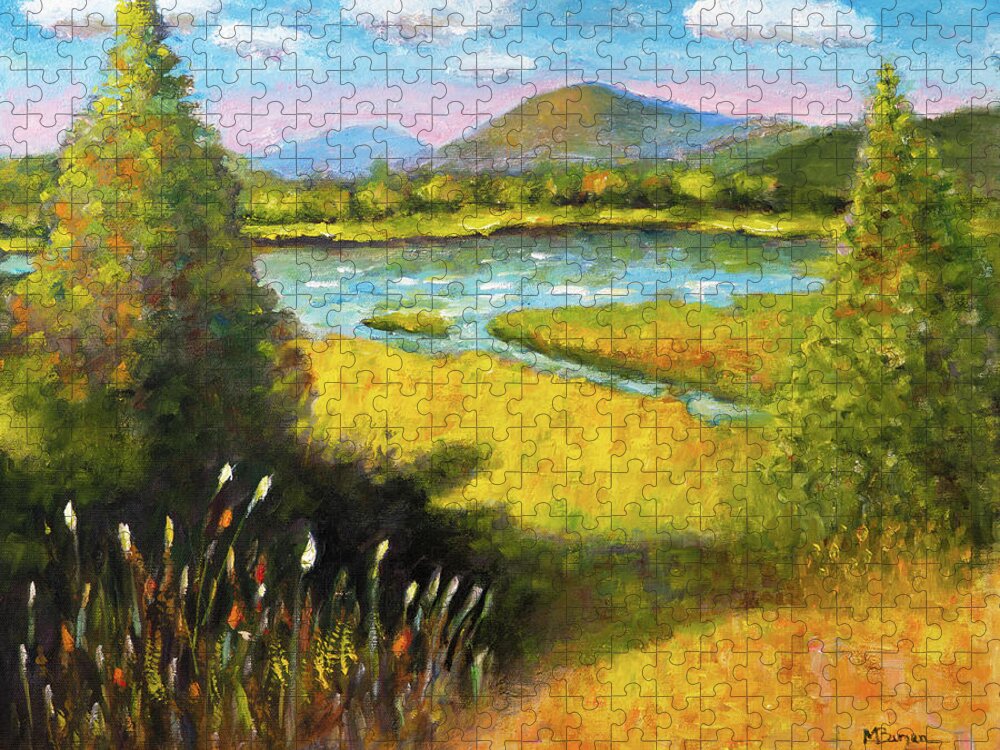 Landscape Jigsaw Puzzle featuring the painting View from Philomath Scout Lodge by Mike Bergen