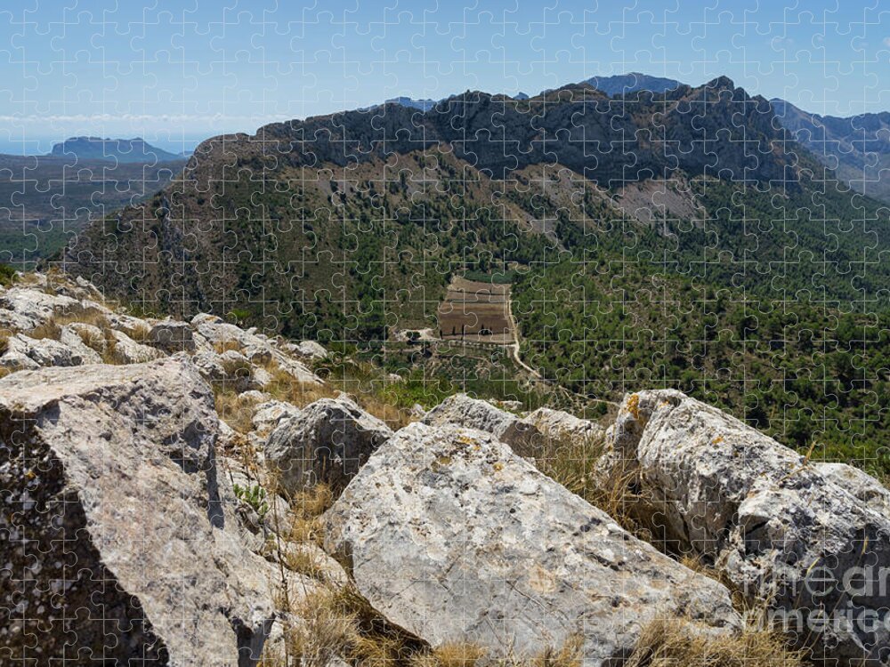 Mountains Jigsaw Puzzle featuring the photograph Mountain range and rocks on the Mediterranean coast by Adriana Mueller