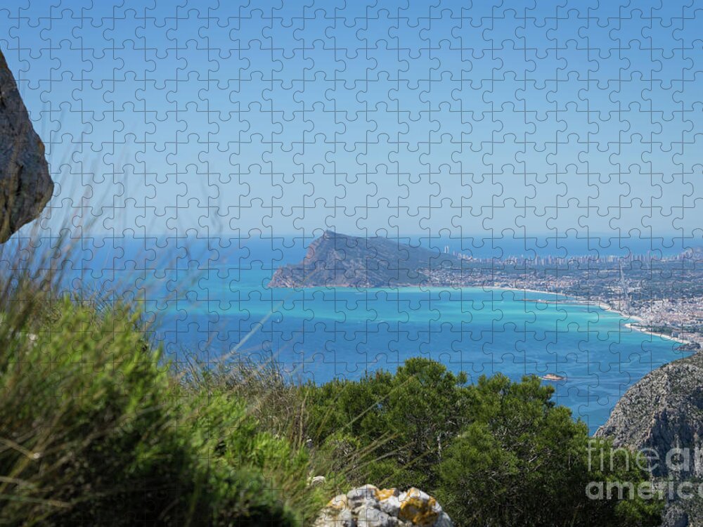 Spain Jigsaw Puzzle featuring the photograph View of the coast and the Mediterranean sea in Benidorm by Adriana Mueller