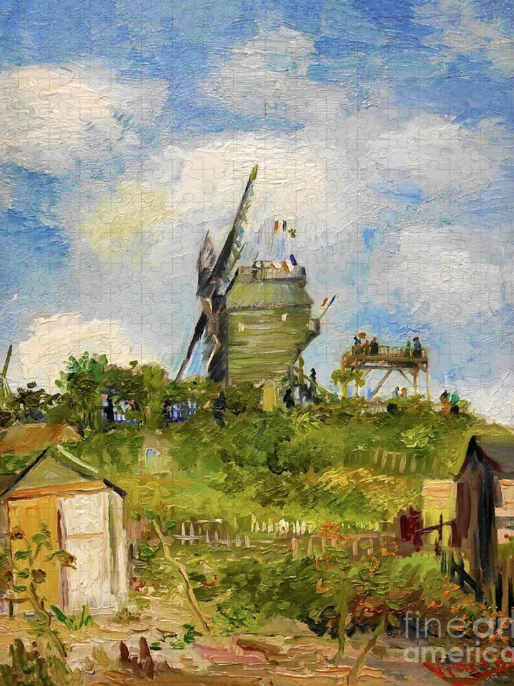 Le Moulin De La Galette Jigsaw Puzzle featuring the painting Vincent van Gogh - Le Moulin de la Galette 2 by Alexandra Arts