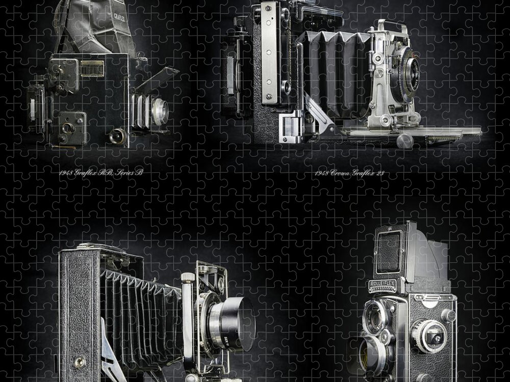 Camera Jigsaw Puzzle featuring the photograph Vintage cameras by Rudy Umans