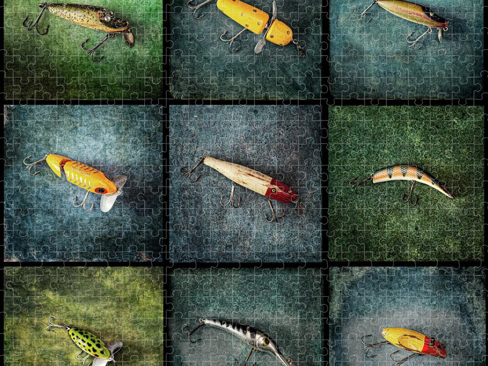 Vintage Fishing Lures 1 Jigsaw Puzzle by Jarrod Erbe - Pixels