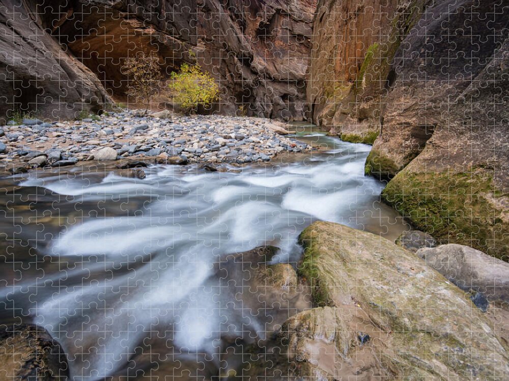 Zion Jigsaw Puzzle featuring the photograph Virgin River Narrows by Wesley Aston