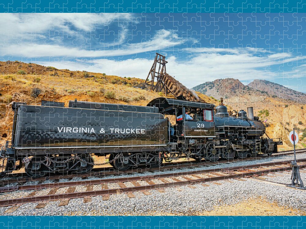 Gold Hill Jigsaw Puzzle featuring the photograph Virginia and Truckee Steam Engine by Ron Long Ltd Photography