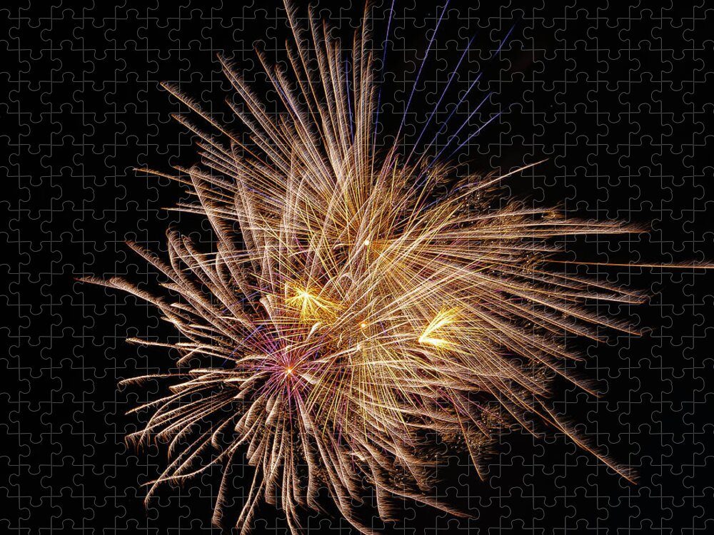 Fireworks Jigsaw Puzzle featuring the photograph Virginia City Fireworks 16 by Ron Long Ltd Photography