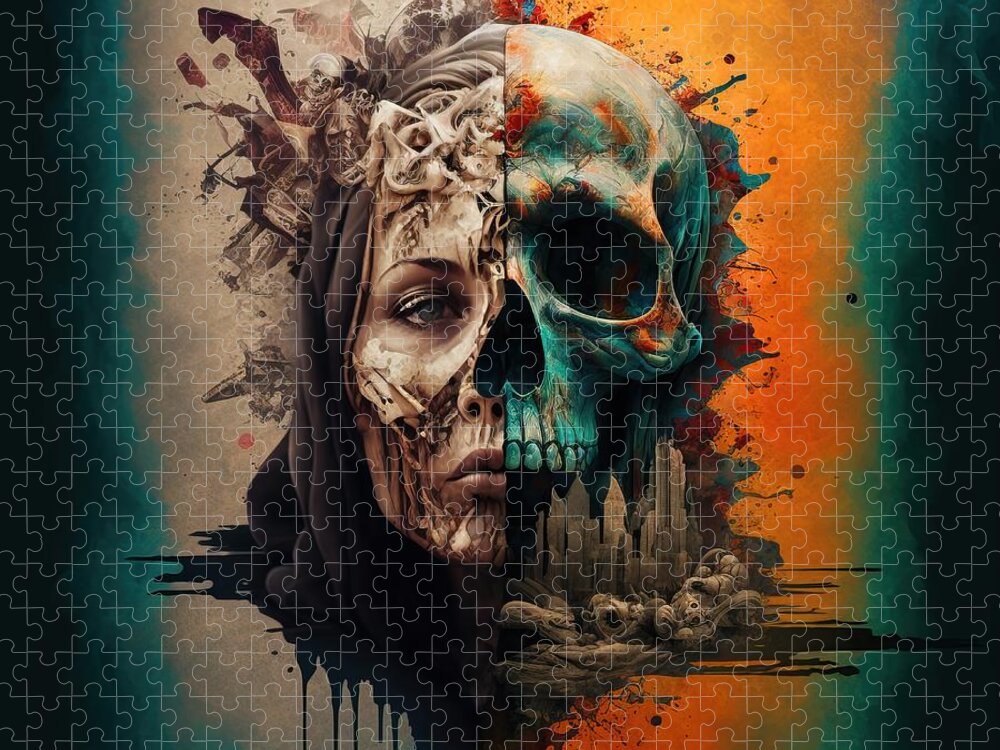 Death Jigsaw Puzzle featuring the digital art Vision of Death 2 by My Head Cinema