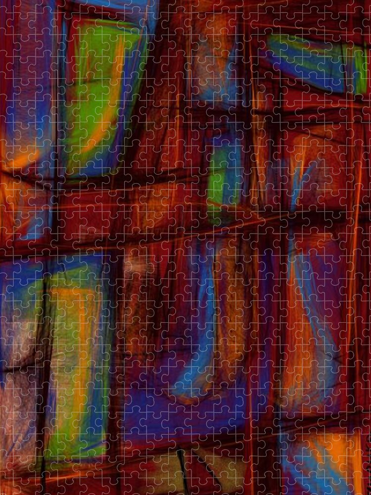 Vitrage Jigsaw Puzzle featuring the digital art Vitrage #12 by Ljev Rjadcenko