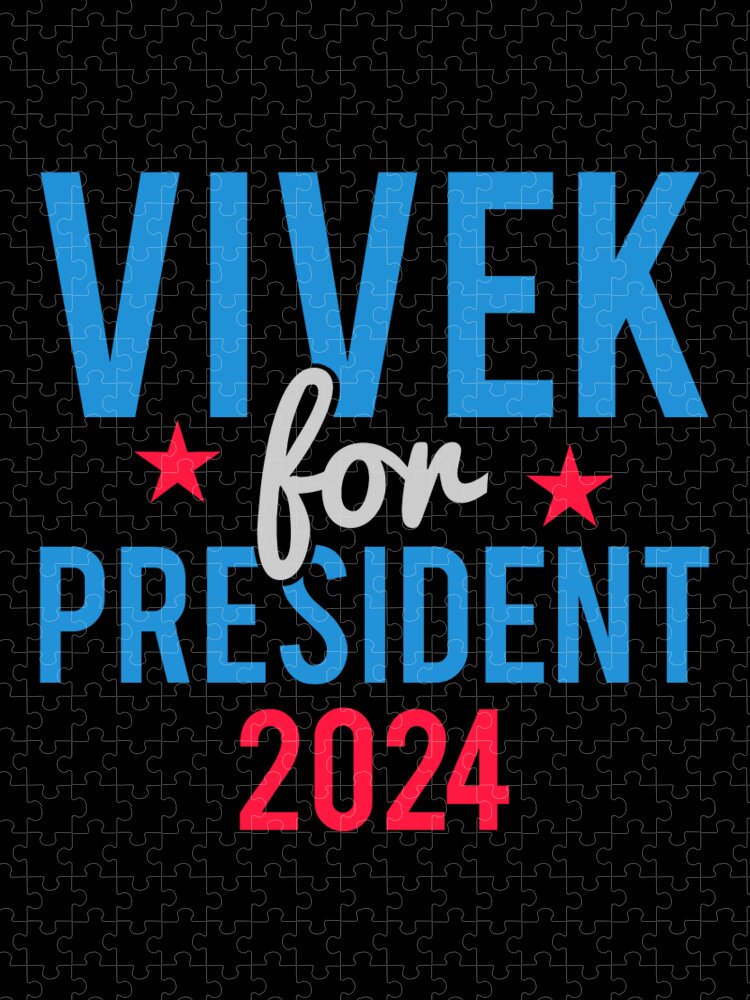 Cool Jigsaw Puzzle featuring the digital art Vivek Ramaswamy for President 2024 by Flippin Sweet Gear