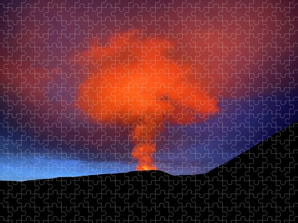 Volcano Jigsaw Puzzle featuring the photograph Volcano cloud by Christopher Mathews