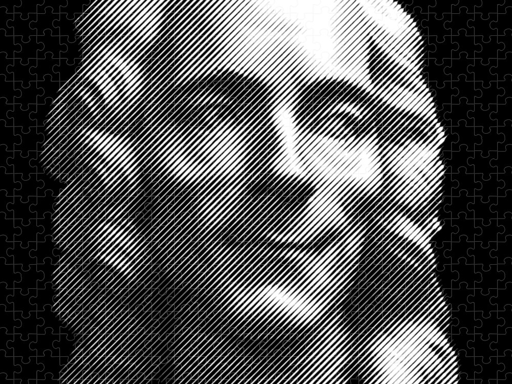 Voltaire Jigsaw Puzzle featuring the digital art Voltaire portrait by Cu Biz
