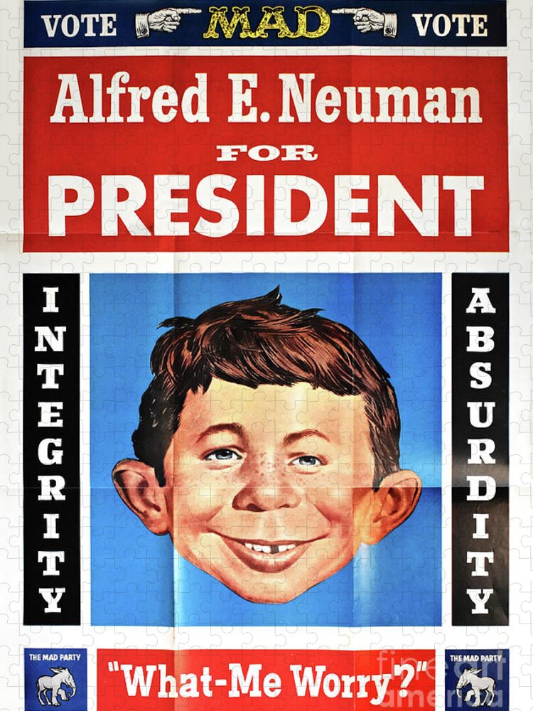 Alfred E Neuman Jigsaw Puzzle featuring the photograph Vote For Alfred E. Neuman by Ron Long