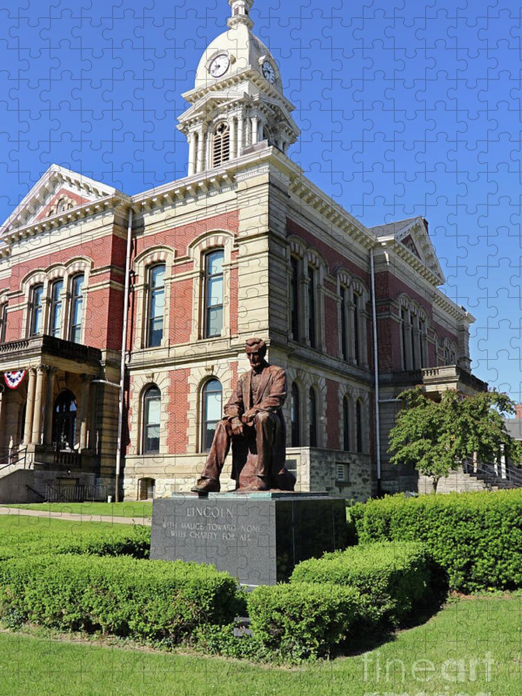 Wabash Indiana Jigsaw Puzzle featuring the photograph Wabash County Courthouse Wabash Indiana 7246 by Jack Schultz