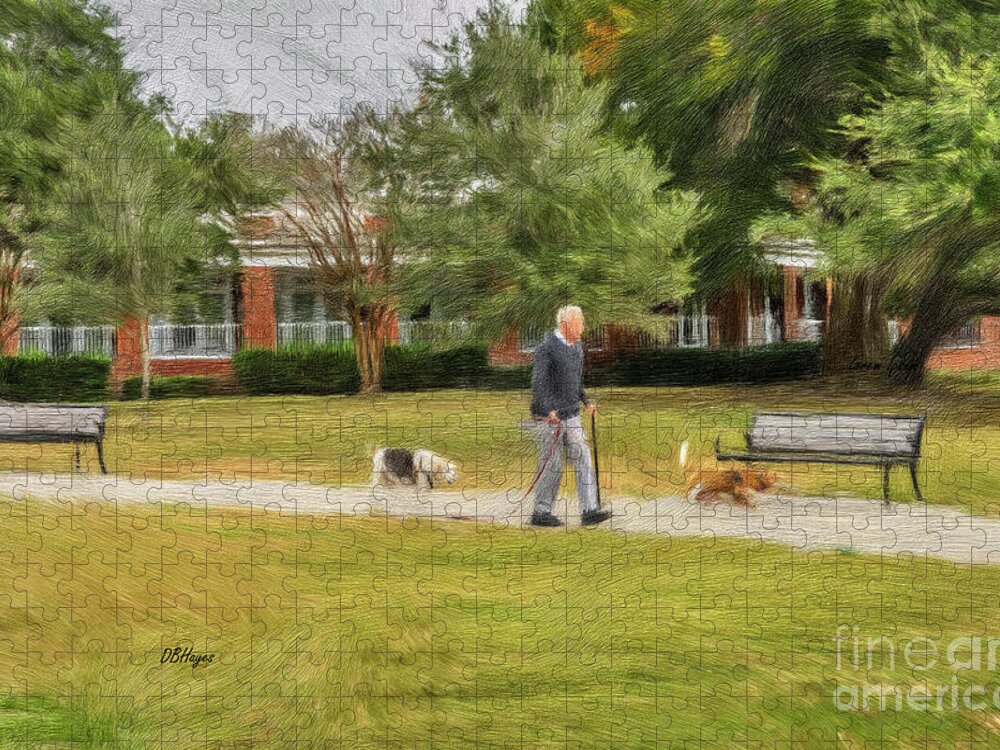Paintings Jigsaw Puzzle featuring the mixed media Walking With Friends by DB Hayes
