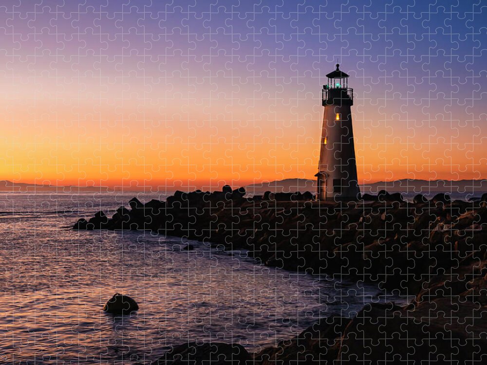 Walton Lighthouse Jigsaw Puzzle featuring the photograph Walton Lighthouse Santa Cruz by Gary Geddes