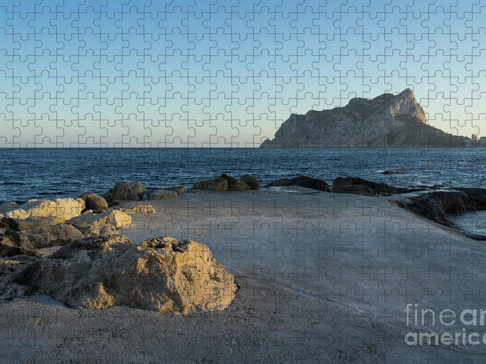 Mediterranean Coast Jigsaw Puzzle featuring the photograph Warm evening light meets deep blue by Adriana Mueller