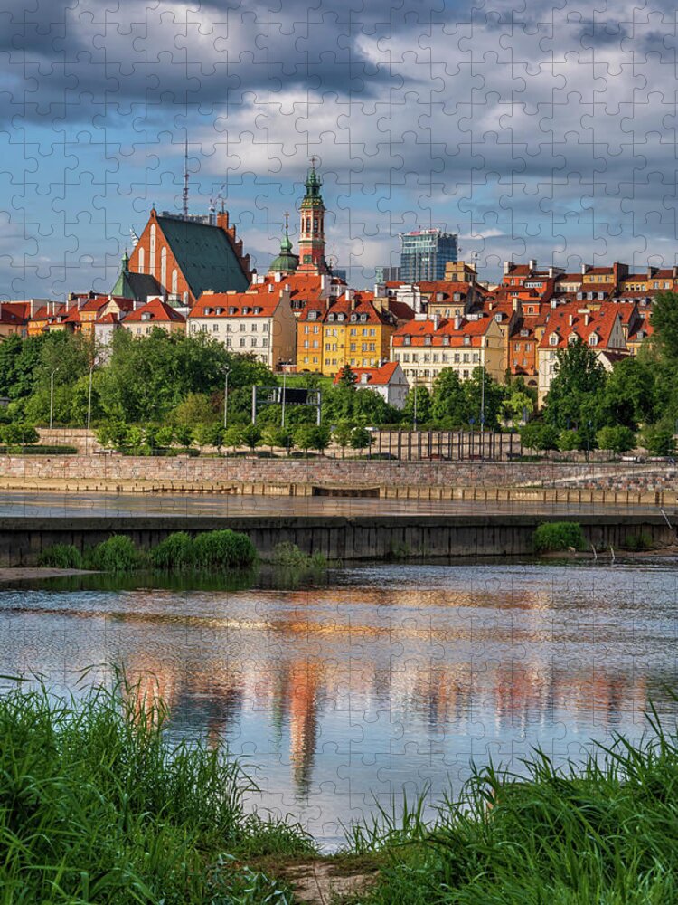 Warsaw Jigsaw Puzzle featuring the photograph Warsaw Skyline River View by Artur Bogacki