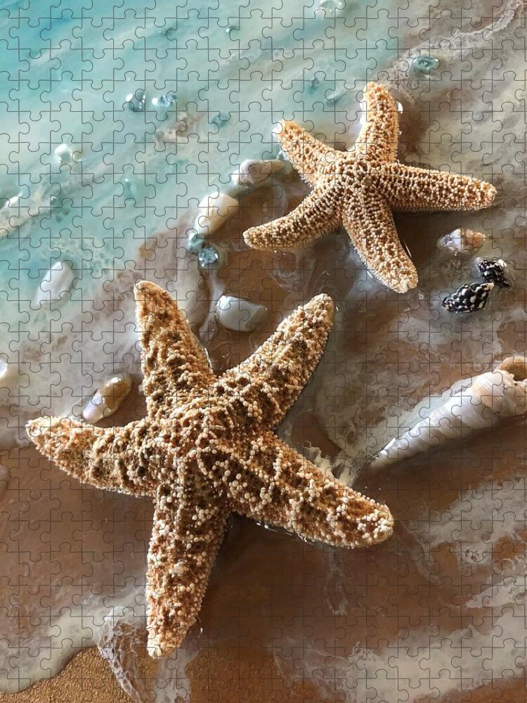 Starfish Jigsaw Puzzle featuring the painting Washed Ashore by Rachelle Stracke