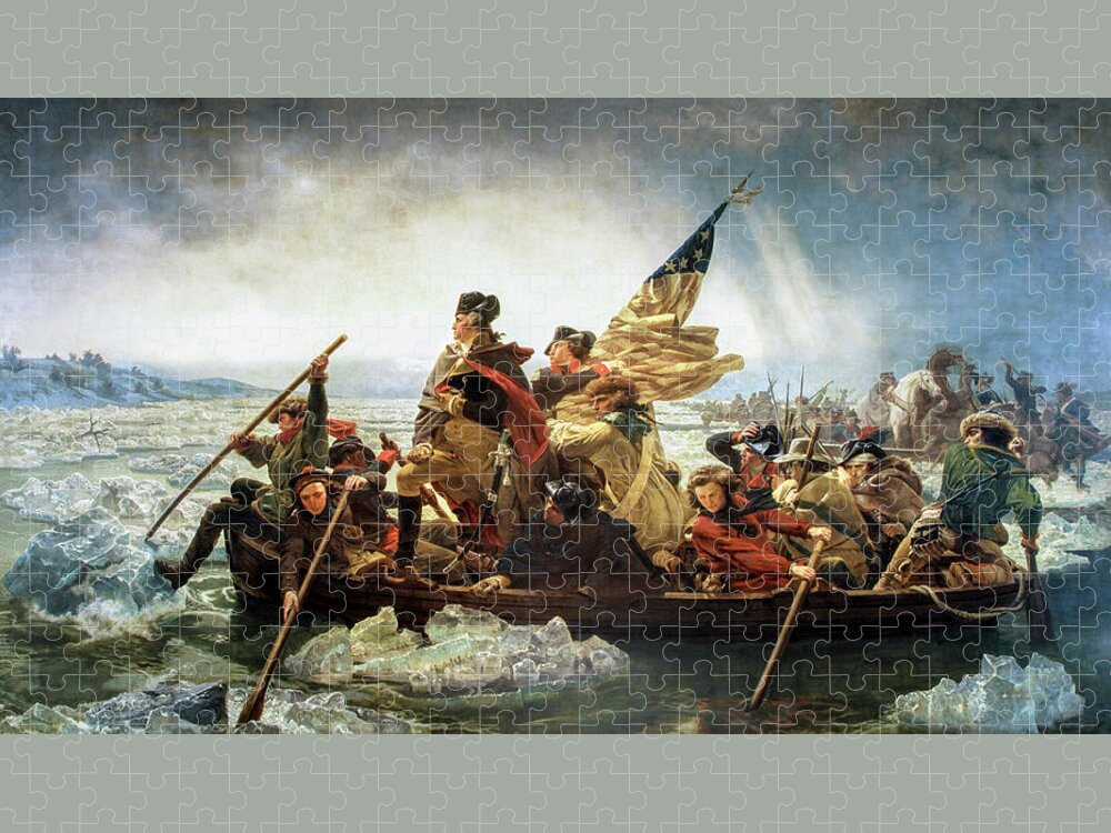 Emanuel Leutze Jigsaw Puzzle featuring the painting Washington Crossing the Delaware by Emanuel Leutze 1851 by Emanuel Leutze