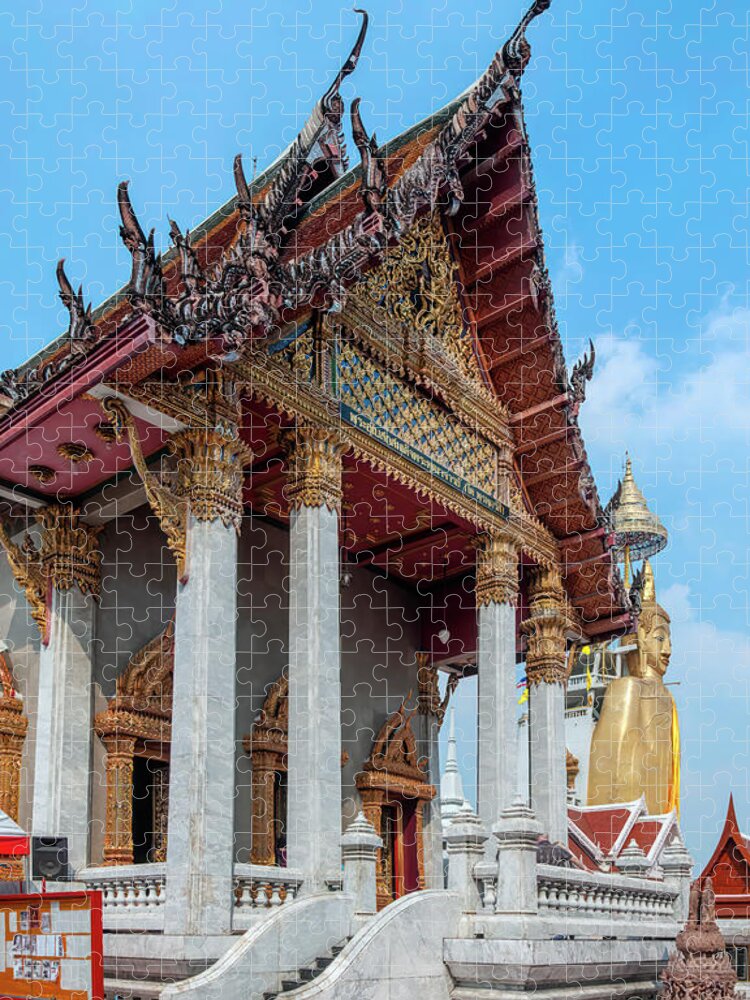 Scenic Jigsaw Puzzle featuring the photograph Wat Intarawihan Phra Ubosot DTHB1277 by Gerry Gantt