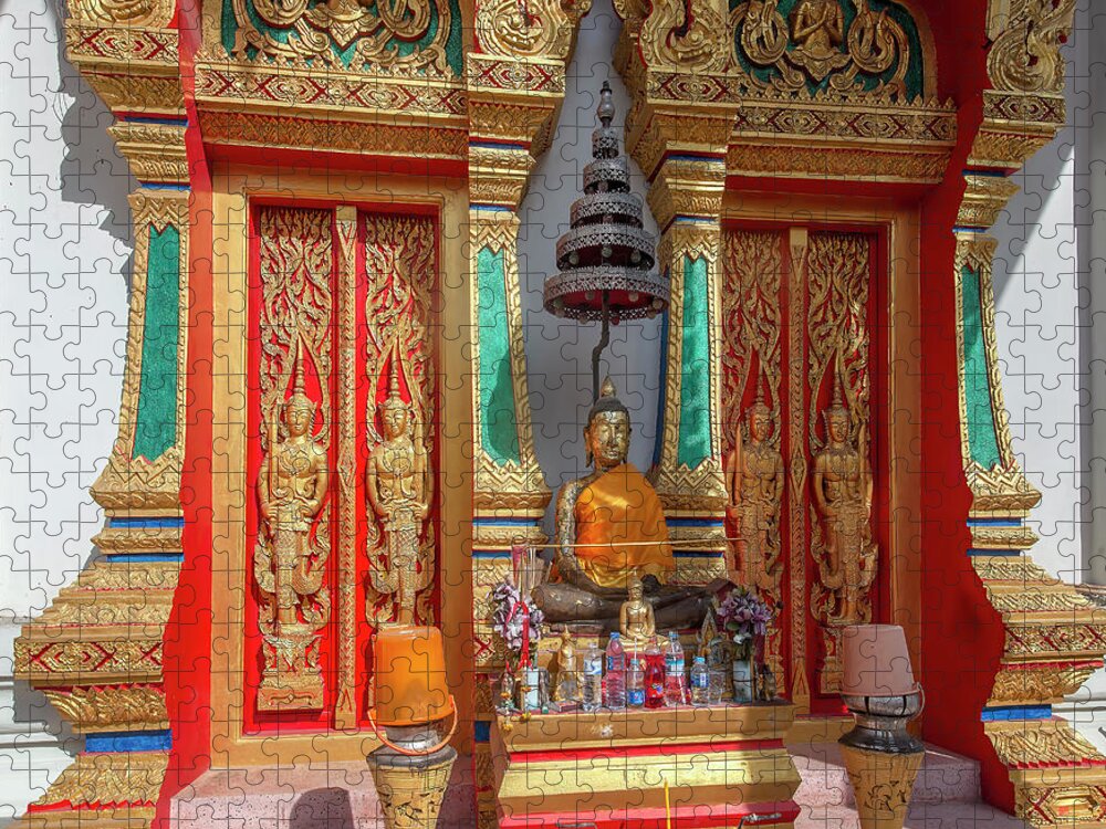 Scenic Jigsaw Puzzle featuring the photograph Wat Sing Thong Phra Wihan Entrance DTHNB0021 by Gerry Gantt