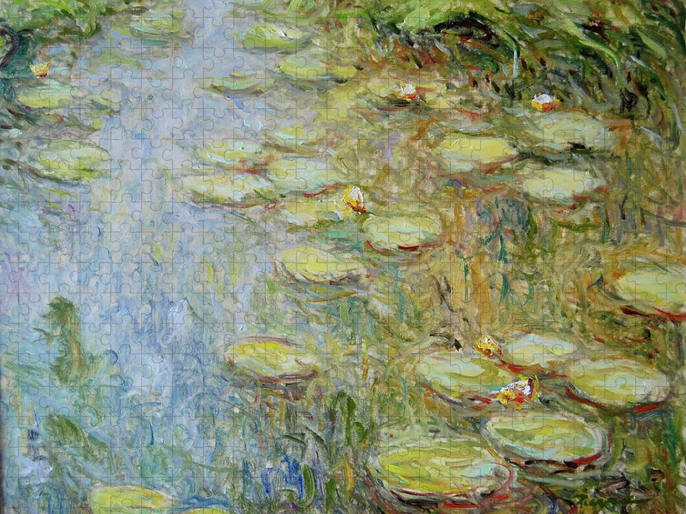 Waterlelies Jigsaw Puzzle featuring the painting Water lilies nr E.008 by Pierre Dijk