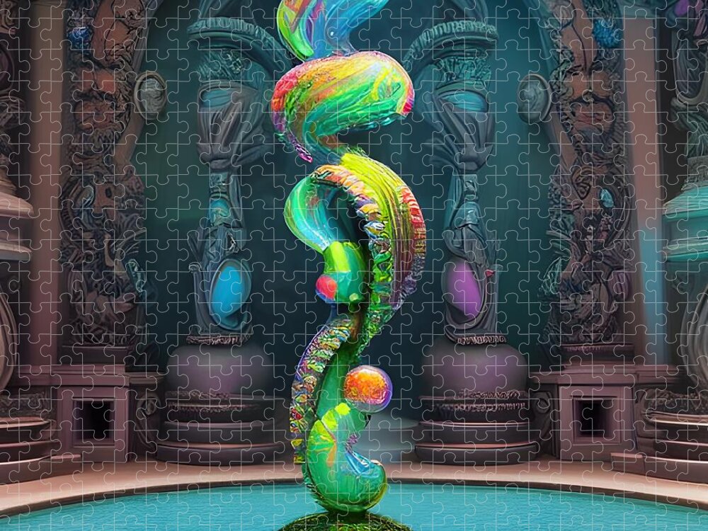 Digital Jigsaw Puzzle featuring the digital art Water Sculpture I by Beverly Read