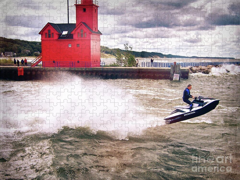 Vintage Jigsaw Puzzle featuring the photograph Water Sports by Phil Perkins